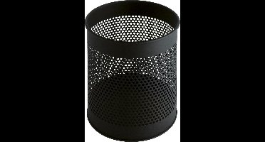 V-Part - Geperforeerde papierbak 15 Liter - Zwart - Staal