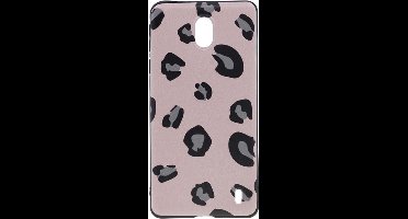 Shop4 - Geschikt voor Nokia 1 Plus Hoesje - Zachte Back Case Luipaard Roze