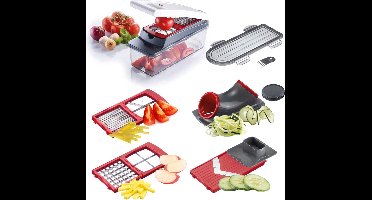 Westmark Dicer Star Multisnijder/Groentesnijder met Deksel - Opvangcontainer en 4 Snijhulpmiddelen - 11-delig