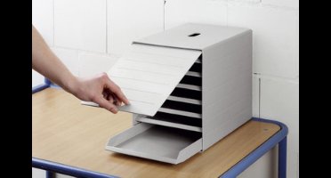 Duurzame ladebox 7 laden w. uittrekbare frontklep grijs - 1712001...