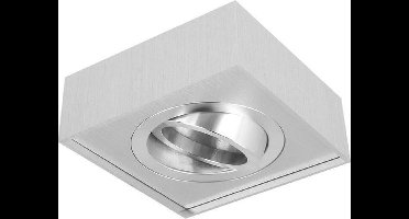 LED line Inbouwspot Hoog - Vierkant - Kantelbaar - Geborsteld Aluminium - GU10 Fitting - 85 mm