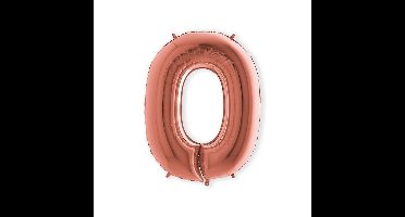 Folieballon cijfer '0' rosÃ© goud (100cm)