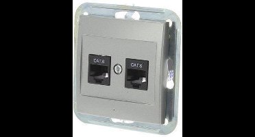 Eco Inbouw Contactdoos Tel Cat6 2x8-Polig RVS