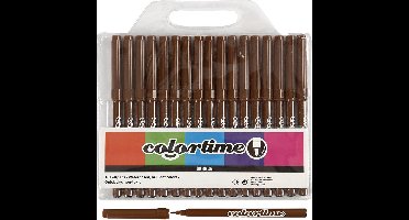 Colortime stift lijndikte: 2 mm bruin 18stuks