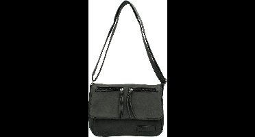 Beagles Omhang Schoudertas Antraciet Zwart Ritsvakjes Handig Formaat