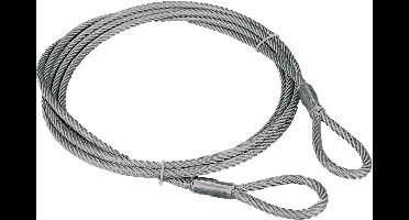 Slotkabel - Ø10mm x 90cm - Geplastificeerde staalkabel met 2 lussen - EXTRA ZWAAR