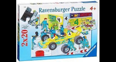 Legpuzzels - 2x20 stukjes -Bij De racebaan - Ravensburger Puzzels