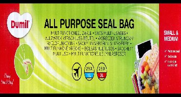 Dumil hersluitbare diepvrieszakjes - 25 stuks 1 liter + 25 stuks 3 liter