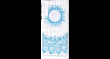 Shop4 - Samsung Galaxy A7 (2018) Hoesje - Zachte Back Case Mandala Blauw