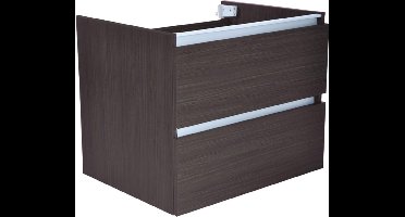 Badkamermeubel Onderkast Vision Hangend 60x50x47cm MDF Houtnerf Grijs Softclose Greeploos