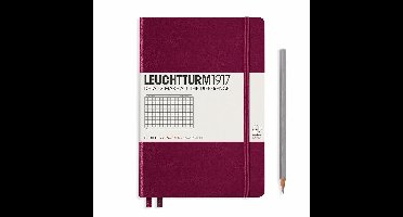 Leuchtturm1917 A5 Medium Notitieboek Squared / Geruit Port Red