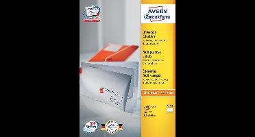 Etiket Avery ILK 210x148mm op - A5 vel wit doos 200 vel 1 et.