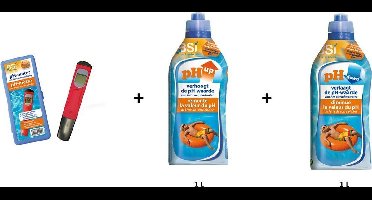 Zwembad pH kit: pH-meter + pH up liquid 1L + pH down liquid 1L