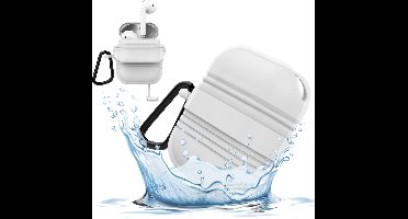 Waterdichte Hoesje geschikt voor Airpods 1 / Airpods 2 - Shock Proof Siliconen Waterproof Case Cover Hoes Wit