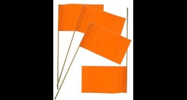 Vlaggetje papier op stok oranje per 50