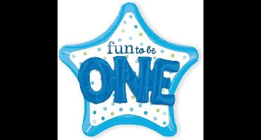 Baby blauw 3D ballon one.