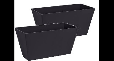 Bloembak Balkonbak Tubus Case 40x22x20cm ANTRACIET Prosperplast / 2 STUKS ! /