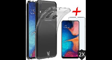 Hoesje geschikt voor Samsung Galaxy A20e - Transparant + Screen Protector Full