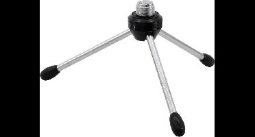 OMNITRONIC KS-3 Tafel Microfoonstatief – Compact Inklapbaar – 5/8" en 3/8" Schroefdraad – Zilver