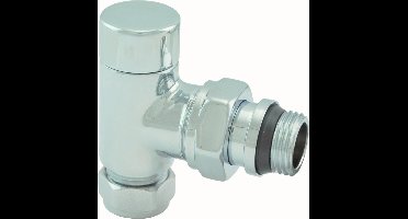 Sanifun luxe voetventiel 1/2 inch met knel aansluiting 15 mm haaks