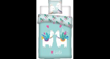 Lama Love - Dekbedovertrek - Eenpersoons - 140 x 200 cm - Multi
