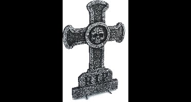 Vegaoo - Kruis met doodskop grafsteen decoratie