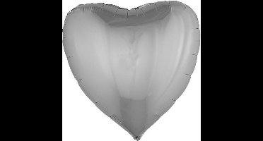 Zilverkleurig hart ballon 76 cm - Feestdecoratievoorwerp folie