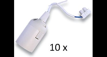 10 stuks Verhuisfitting E27 Kunststof lamphouder wit en kroonsteen 2-polig