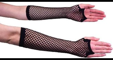 Nethandschoen zwart lang vingerloos