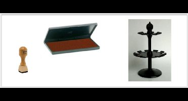 TEF Stempelset brandmeldsymbolen - 14 stuks met stempelkussen en draaimolen