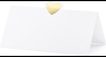 Partydeco - Naamkaartje hartje Goud (10 stuks)