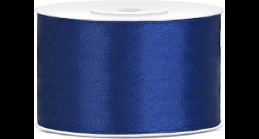 Partydeco - Satijn lint Navy Blue 38mm/rol 25m