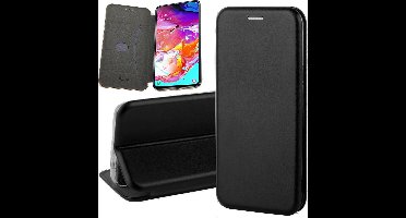 Hoesje geschikt voor Samsung Galaxy A70 - Book Case Kunstleer ThinShield Zwart
