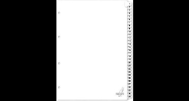 Kangaro tabbladen - A4 - karton - 190 grams - wit - 4-gaats - 31-delig cijfers - PK431C