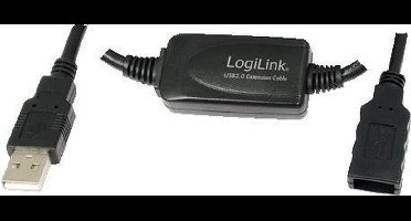LogiLink UA0143 USB-kabel USB 2.0 USB-A stekker, USB-A bus 10.00 m Zwart