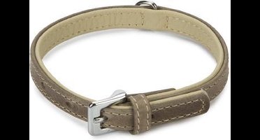 Beeztees Comfort - Halsband Hond - Leer - Grijs - 32 cm x 12 mm