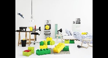 Lego Storage Brick - Rond - 12,5 cm x 12,5 cm x 18 cm - Lime Groen