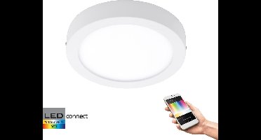 EGLO Connect Fueva-C - Wand/Plafondlamp - Wit en gekleurd licht - Ø225 - Wit