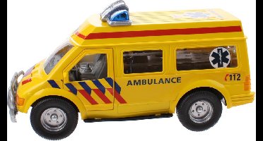 Kids Fun Reddingsdienstvoertuig Ambulance 26 Cm Geel