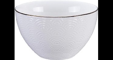 Tokyo Design Studio - Nippon White - Goude Rand Kom 11.4x6cm 350ml Golven Wit Goud