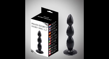 Power Escorts - Rocket Drill - Flexibele / Stevige - Anal Plug - Butt Plug - 5.2 Inch / 13 cm - BR115 - Zwart