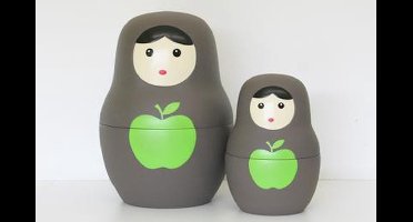 Olala Matroesjka taupe/groen Set 2 in 1 Large