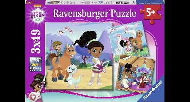 Ravensburger puzzel Nella the Princesss Knight - Drie puzzels - 49 stukjes - kinderpuzzel