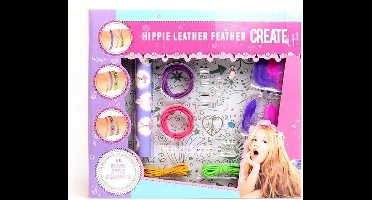 Create It! Armbandenset Xl Hippie Leather Feather