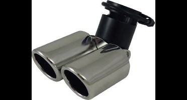 Uitlaatsierstuk RVS Verstelbaar 2x 63mm rond - passend 45-58mm