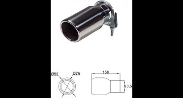 Uitlaatsierstuk RVS Rond 76mm - Passend 48-58mm