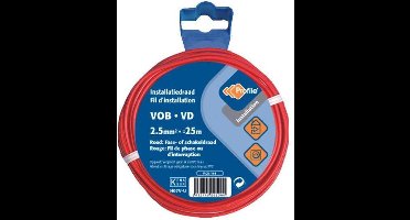 PROFILE installatiedraad VOB (België) VD (Nederland) - 2,5mm² - rood - 25 meter
