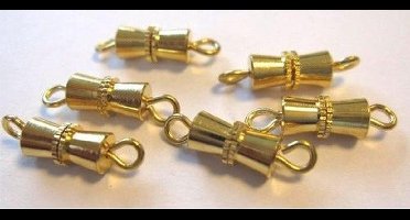 Schroefsluiting goud Bow 10 millimeter 6 Stuks