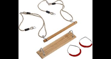 Schommelzitje met trapeze en ringenset PP touwen