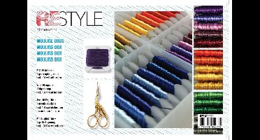 2 stuks Restyle opbergdoos borduurgaren 28 x 18 x 4 cm incl. (2x) 100 kartonnen wikkelkaarten